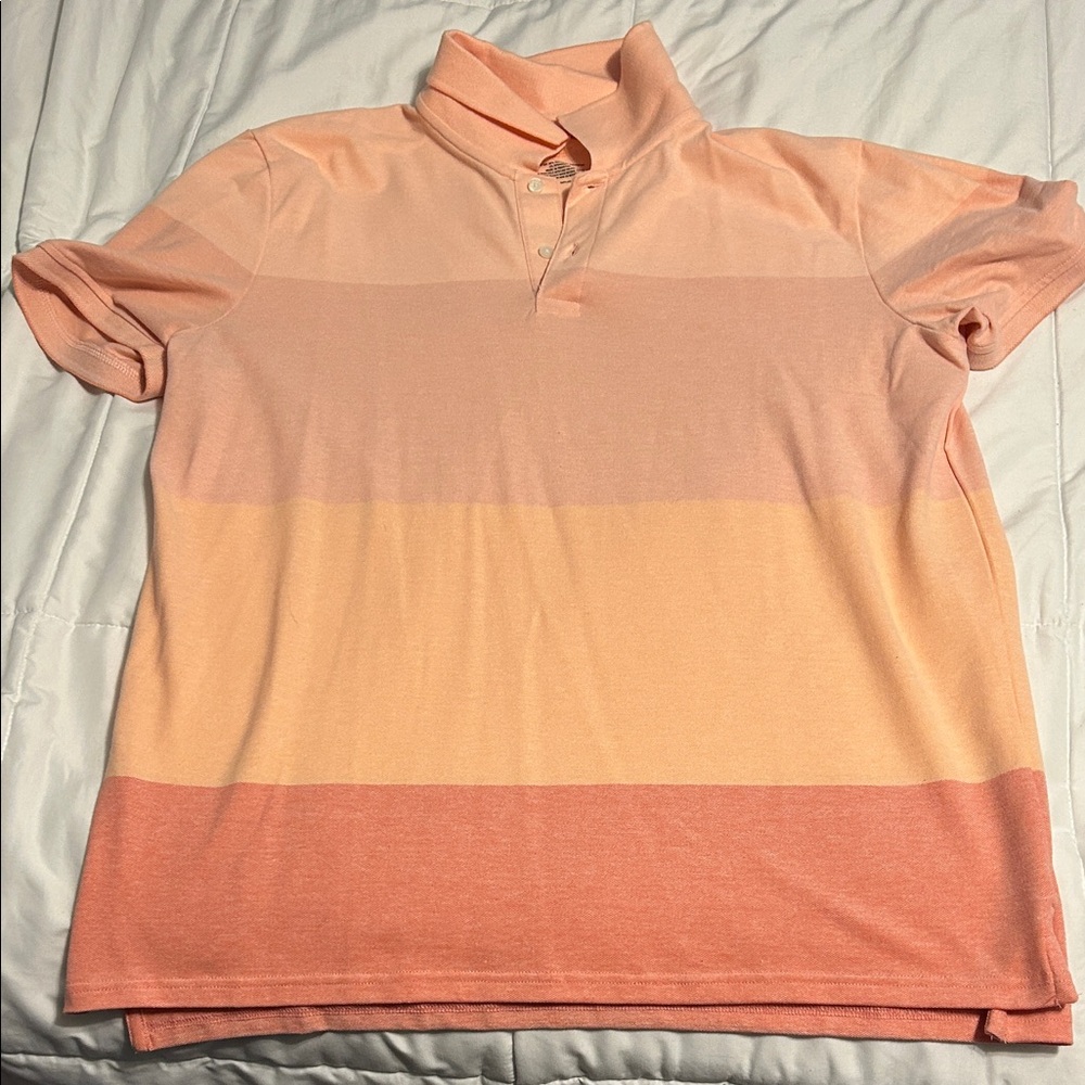 St. John's Bay Men's Polo Shirt - Peach and Coral